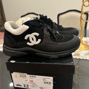 Chanel Black and White sneakers 42